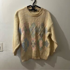Cream Argyle Women's Sweater